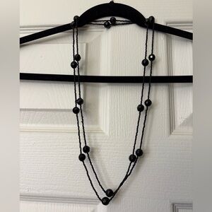 Elegant Black Beaded Necklace